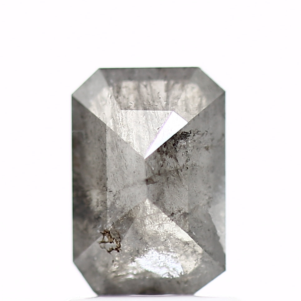 0.85 Carat 7 MM Natural Gray Emerald Loose Salt and Pepper Diamond - Blackdiamond