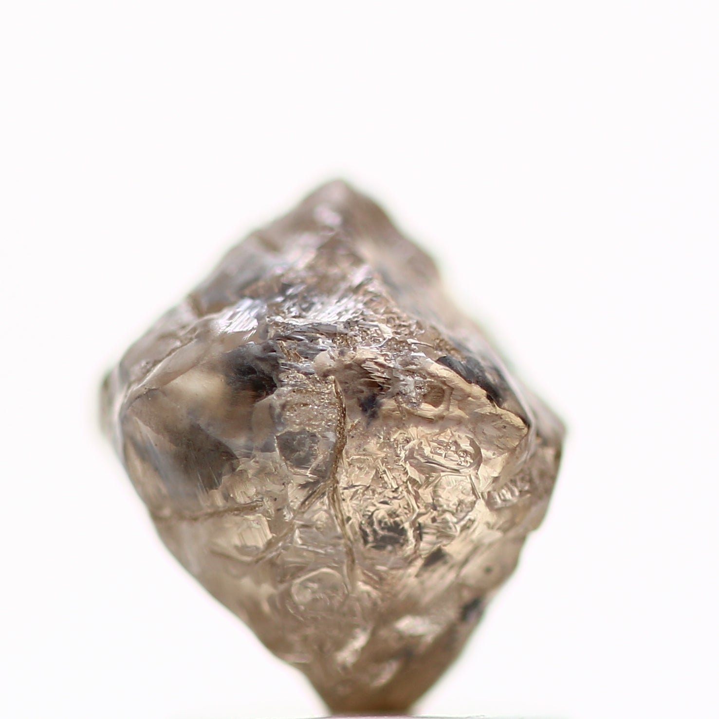 1.95 Carat Natural Octahedron Brown Crystal Raw Rough Diamond 6.50 MM - Blackdiamond