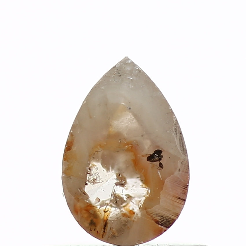 0.41 Carat Natural Pear Rose Cut Orange Rustic Diamond SDM313