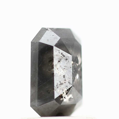 1.06 Carat 6.60 MM Natural Gray Emerald Cut Salt and Pepper Diamond - Blackdiamond