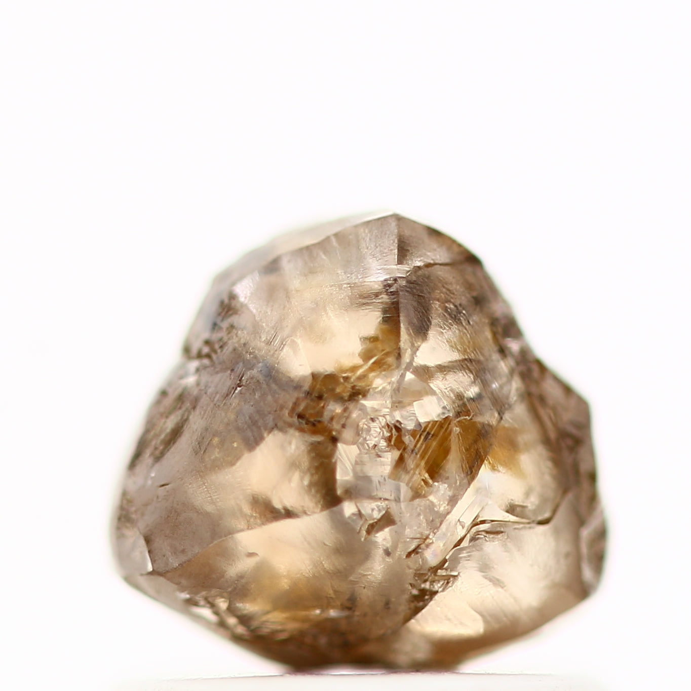 0.98 Carat Natural Fancy Champagne Brown Crystal Rough Diamond 5.65 MM - Blackdiamond