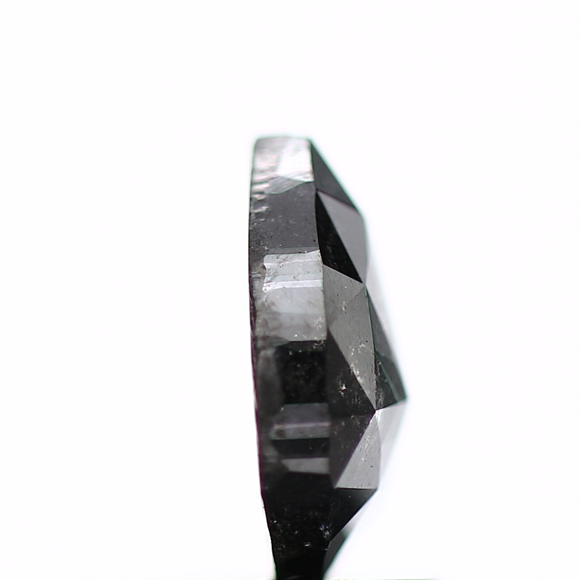 1.21 Carat Rose Cut Pear Natural Loose Black Diamond 8.2 MM