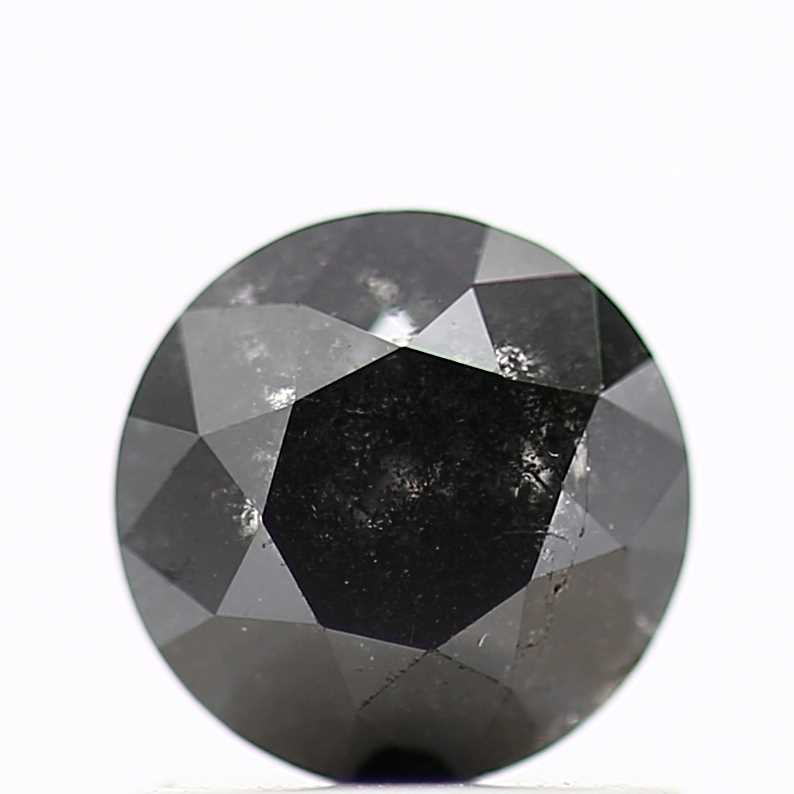 0.96 carat, Fancy Black Diamond, Round Shape, Natural Diamond 5.8 MM - Blackdiamond