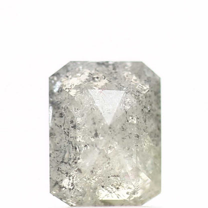 1.15 Carat 7 MM Natural Icy Gray Emerald Cut Salt and Pepper Diamond - Blackdiamond