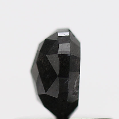 0.54 Carat Fancy Black Oval Salt Pepper Diamond 5.12 MM