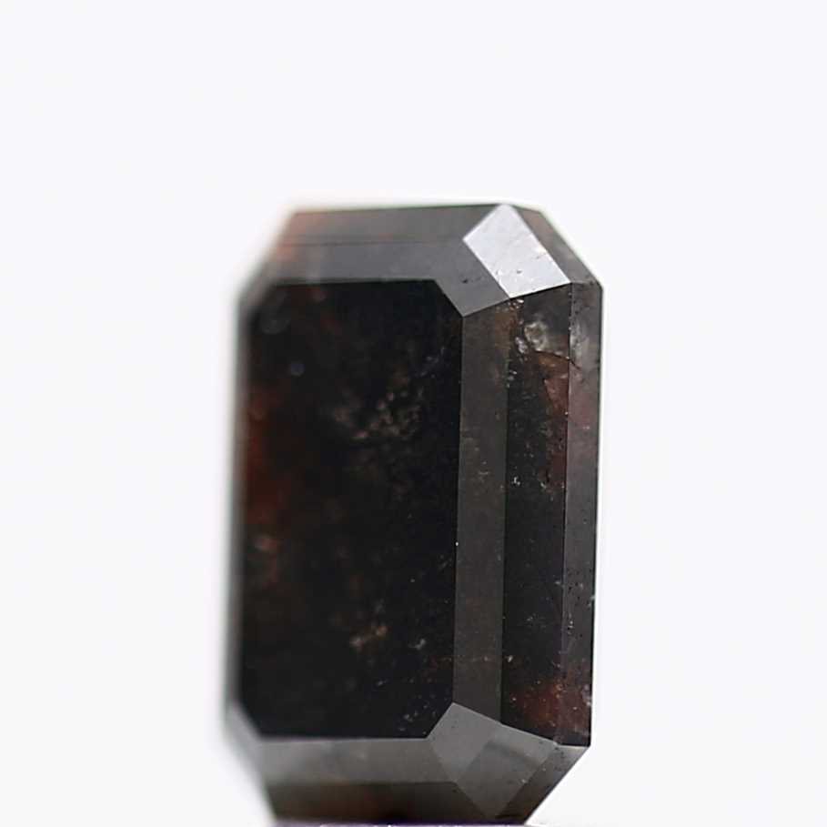 1.83 Carat 7.90 MM Fancy Black Emerald Cut Salt and Pepper Diamond - Blackdiamond