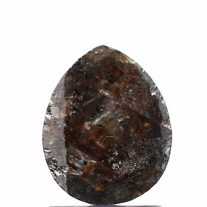 1.62 Carat Natural Pear Rosecut Pepper Black Loose Diamond SDM891