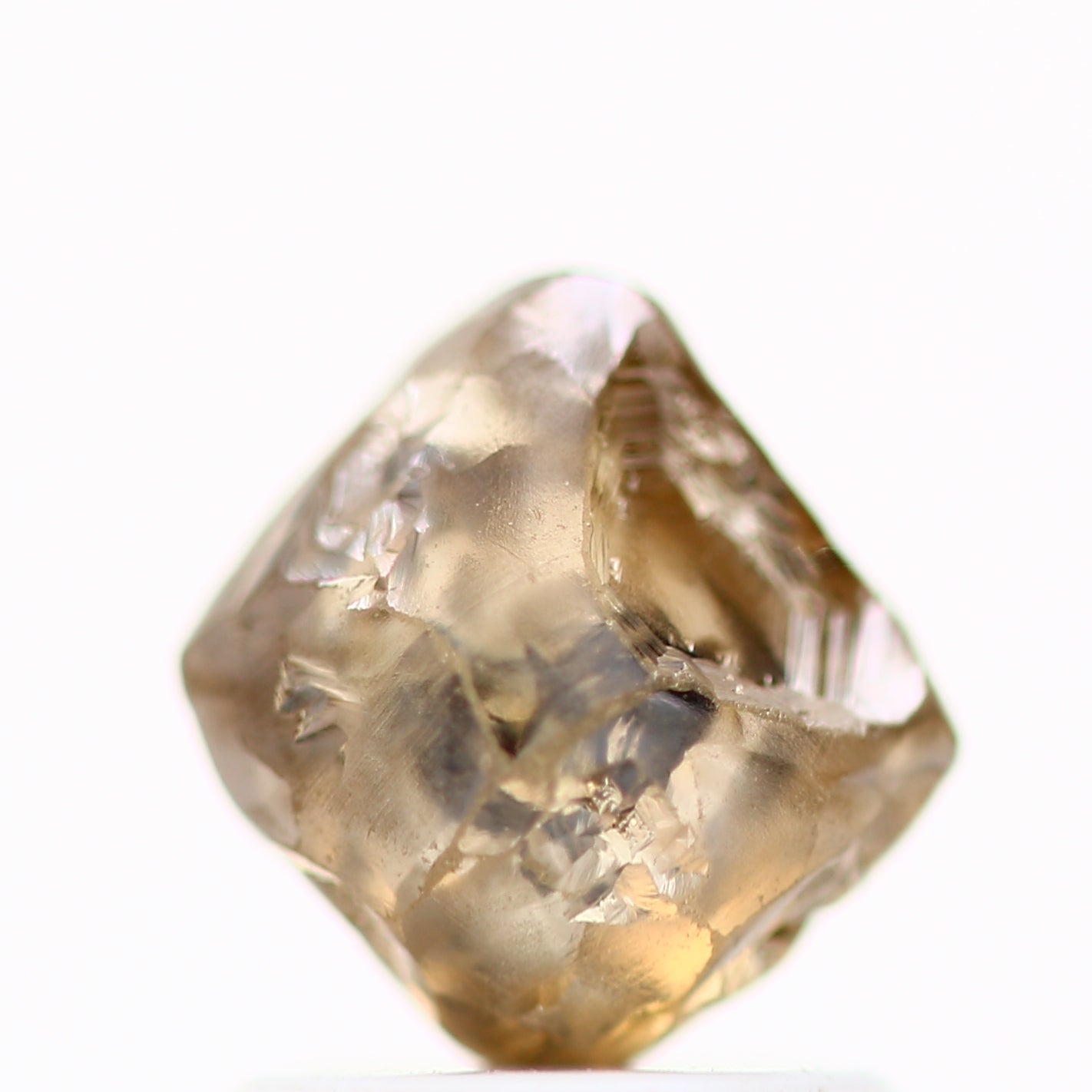 1.27 Carat Natural Fancy Champagne Brown Raw Rough Diamond 6.10 MM - Blackdiamond