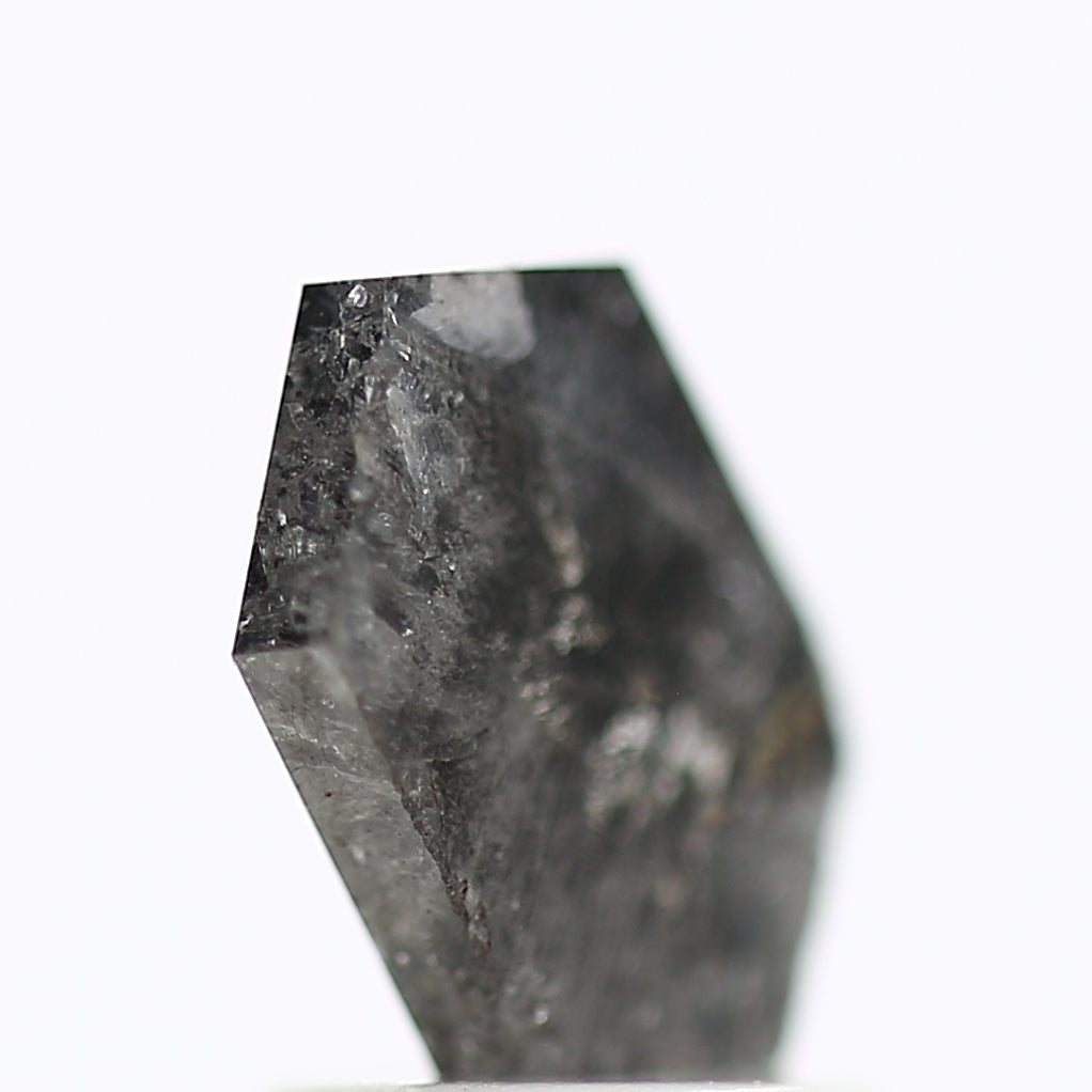 1.41 Carat Natural Gray Hexagon Salt And Pepper Diamond 8.83 MM