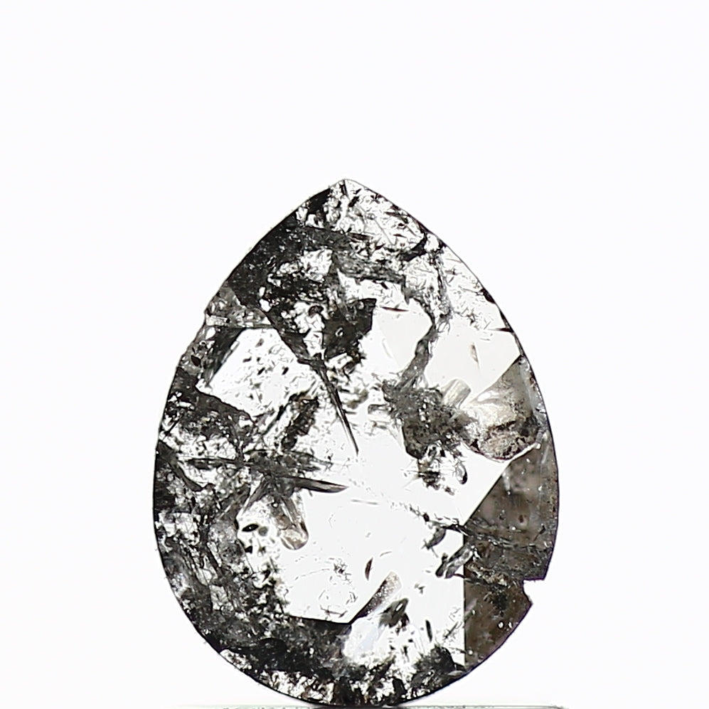 0.38 Carat Pear Slice Salt and Pepper Natural Diamond SDM947