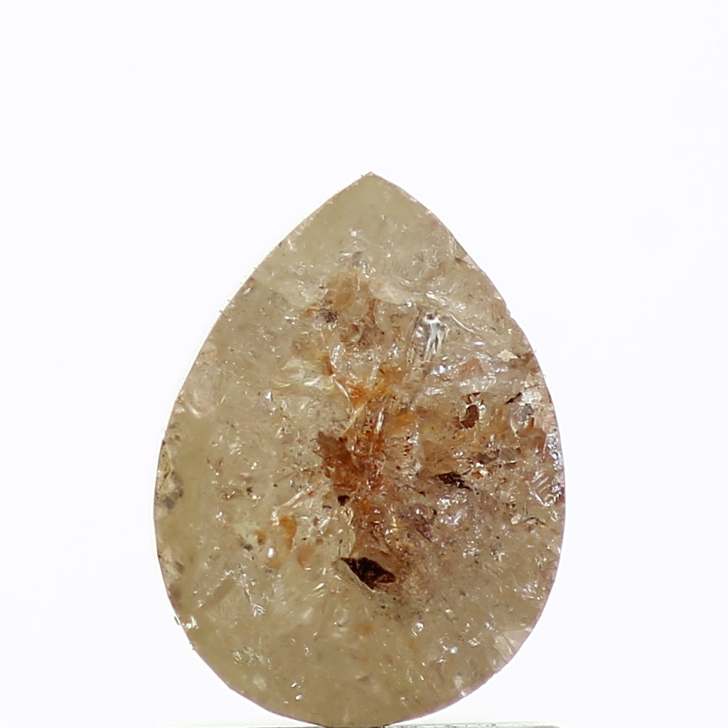 1.03 Carat Natural Pear Rose Cut Gray Rustic Diamond SDM232