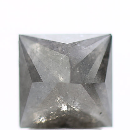 1.80 Carat 6.70 MM Natural Gray Princess Salt and Pepper Diamond - Blackdiamond