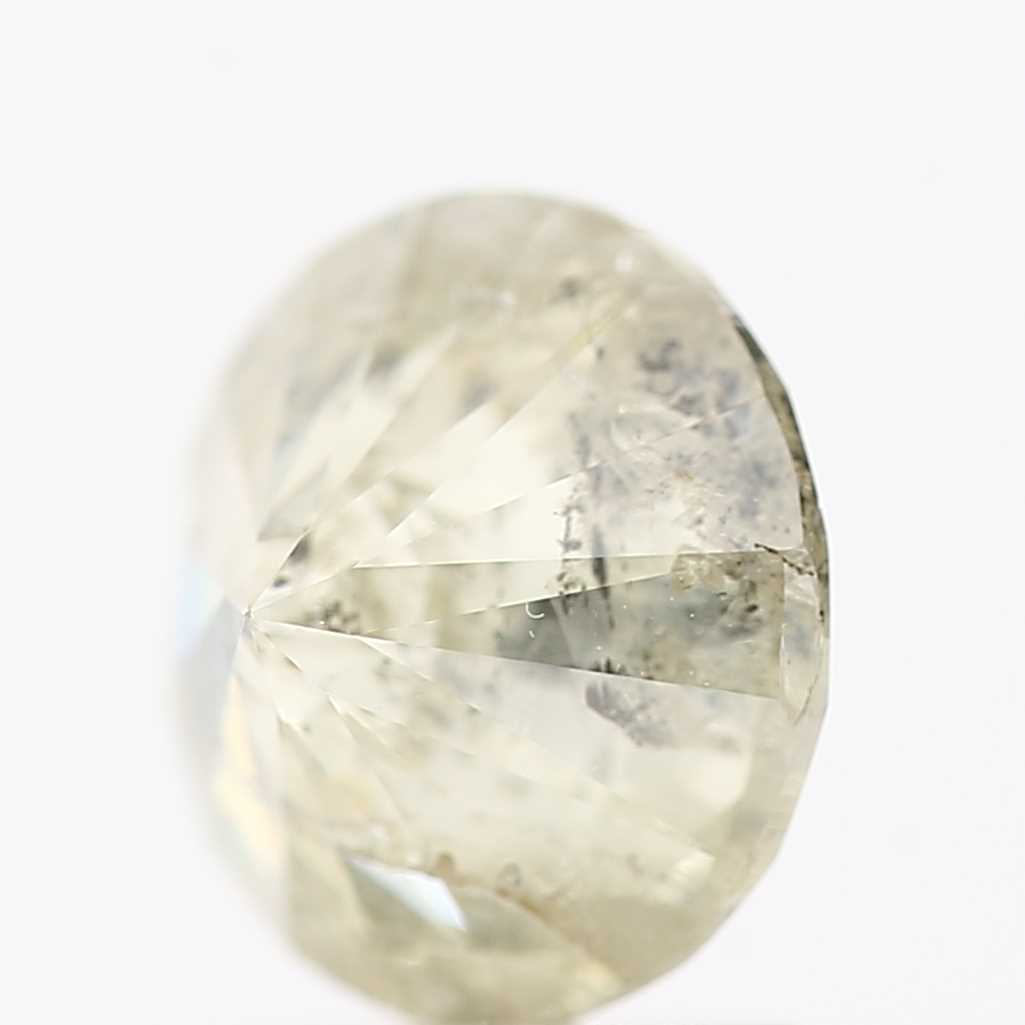 2 Carat Natural Fancy Yellow Round Salt and Pepper Diamond 7.7 MM - Blackdiamond