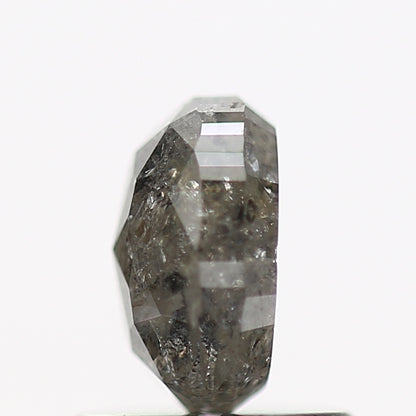 0.89 Carat Fancy Gray Oval Shape Salt and Pepper Diamond 6.33 MM