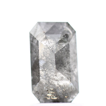 1.39 Carat 8.8 MM Natural Gray Emerald Salt and Pepper Diamond - Blackdiamond