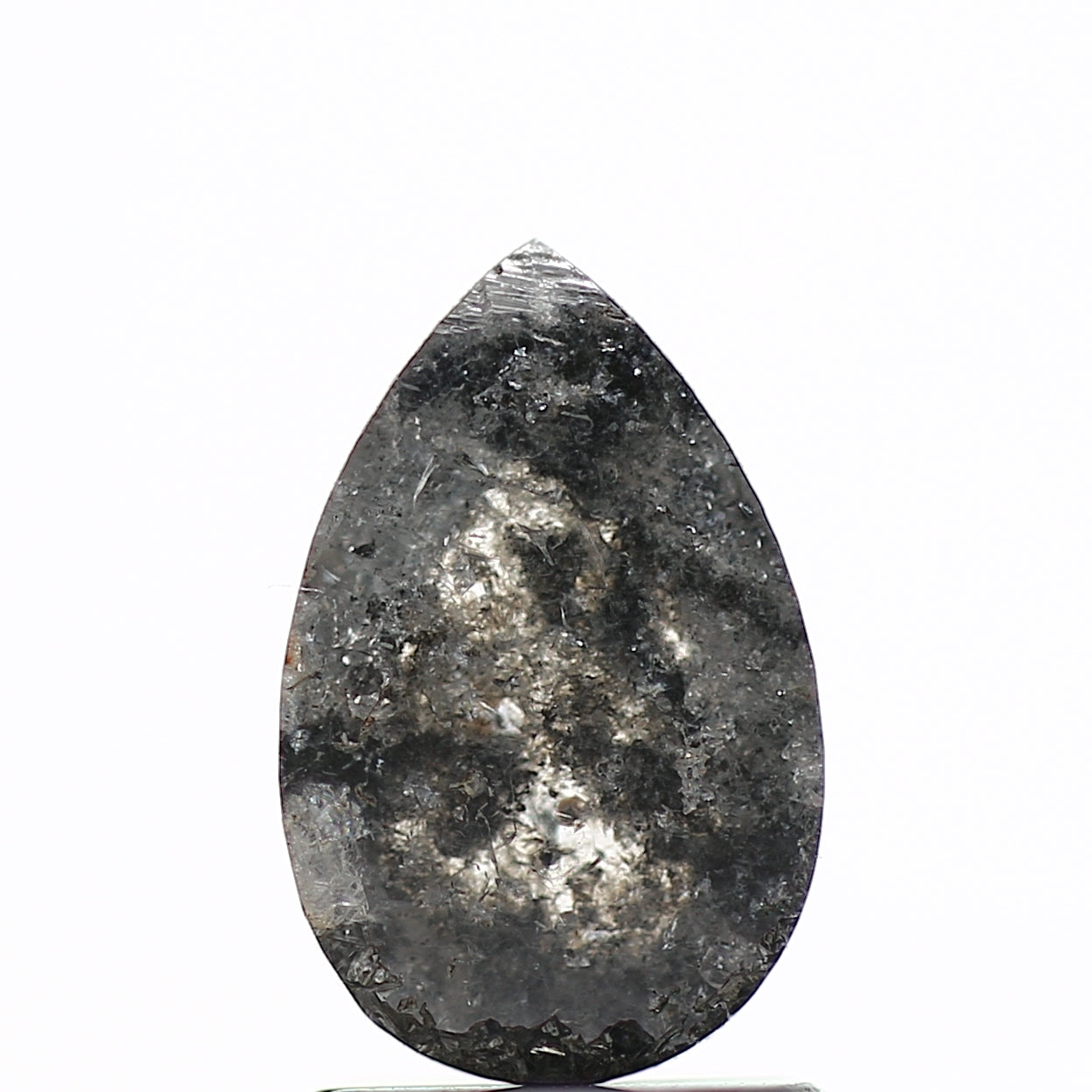 1.38 Carat Fancy Gray Rose Pear Salt and Pepper Diamond