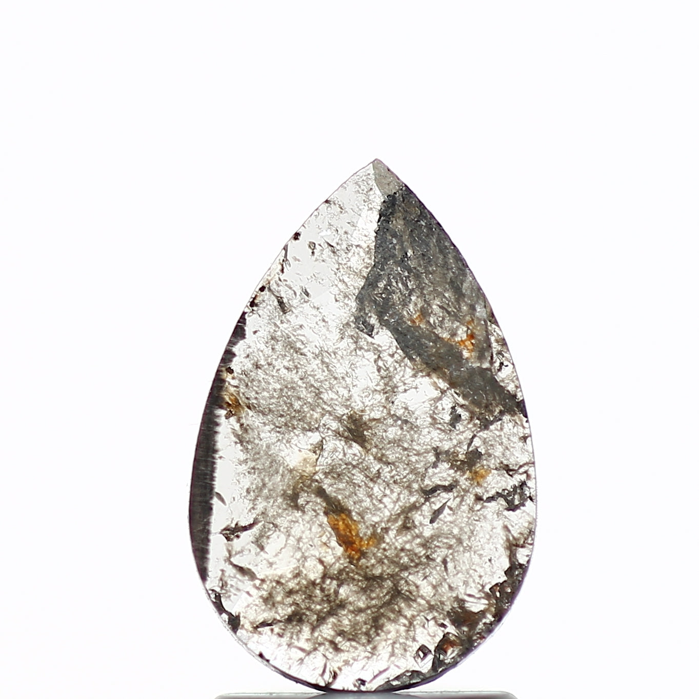 0.74 Carat Natural Pear Slice Gray Salt and Pepper Diamond SDM908