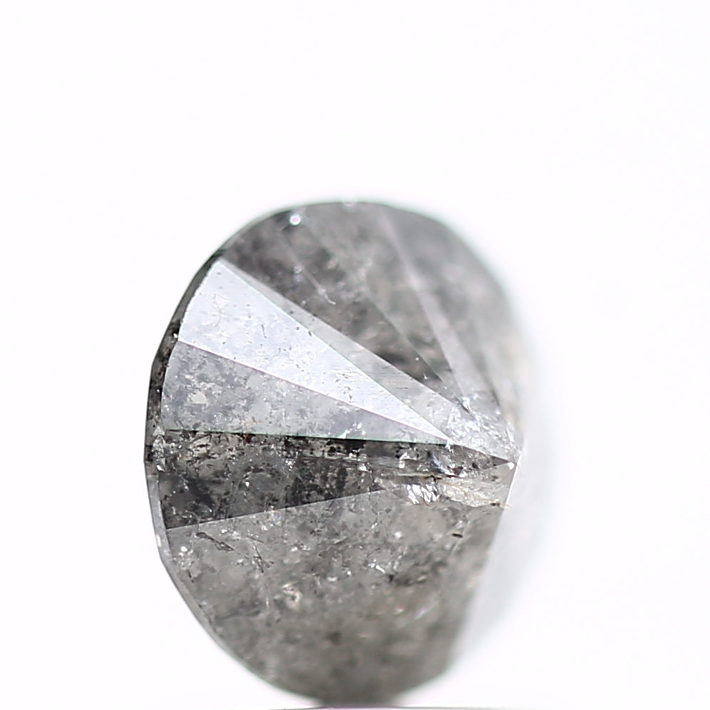 1.18 Carat Natural Loose Gray Round Cut Salt and Pepper Diamond 6.8 MM - Blackdiamond