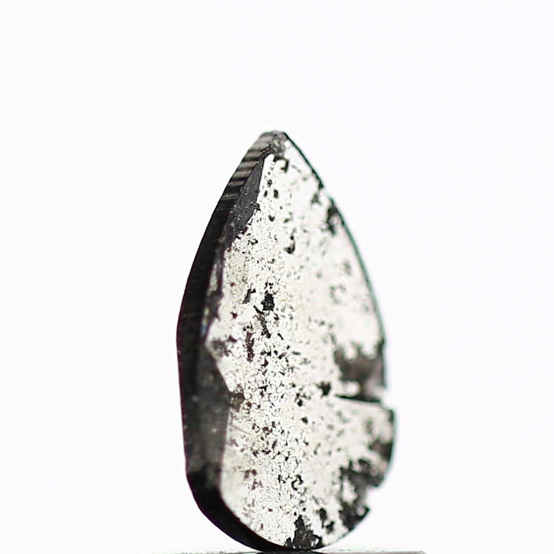 0.48 Carat Natural Pear Slice Gray Salt and Pepper Diamond SDM238