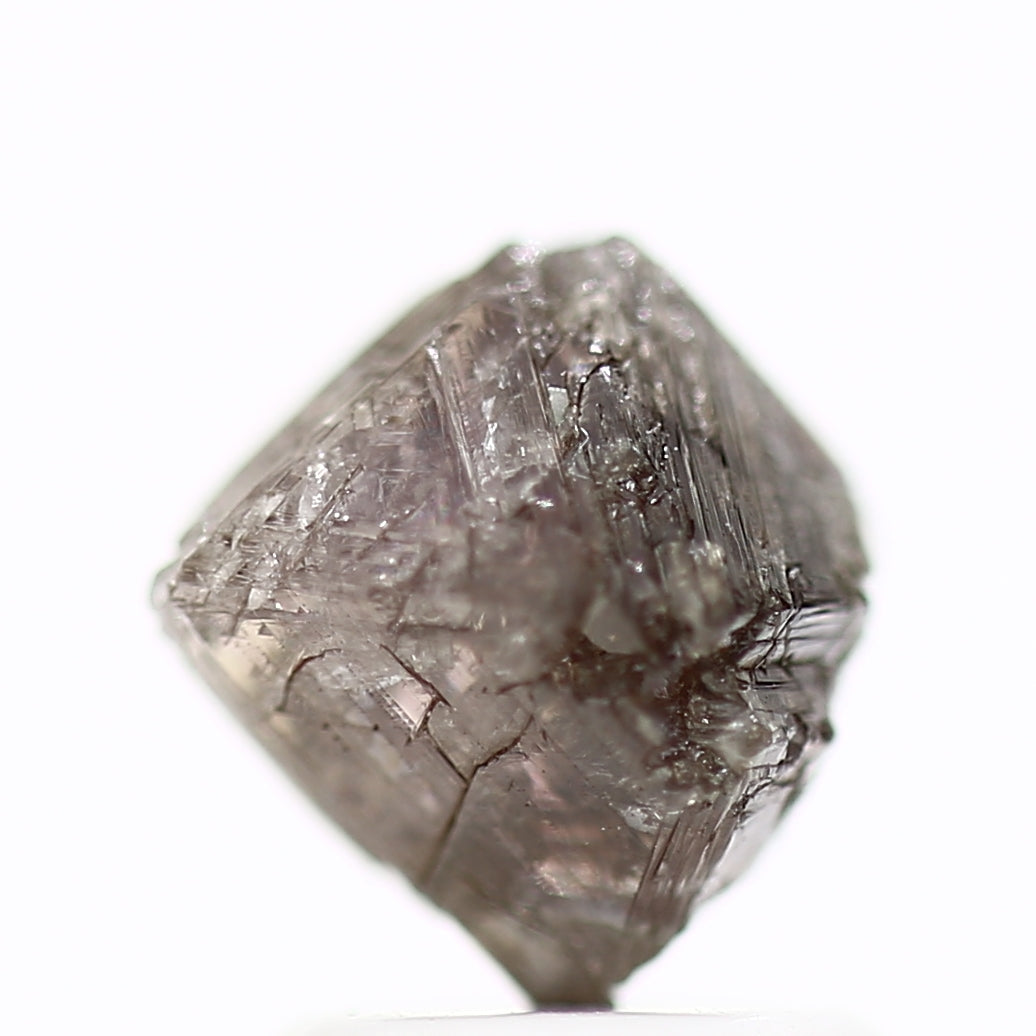 2.38 Carat Fancy Purple Pink Octahedron Raw Natural Diamond 7.70 MM - Blackdiamond