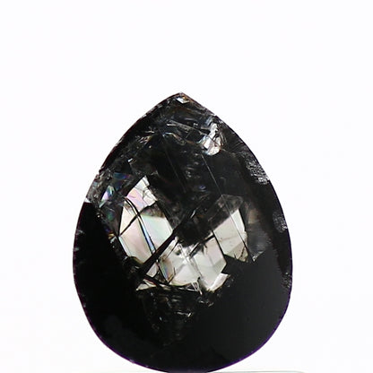 0.51 Carat Natural Pear Rustic Black Rose Cut Diamond SDM385