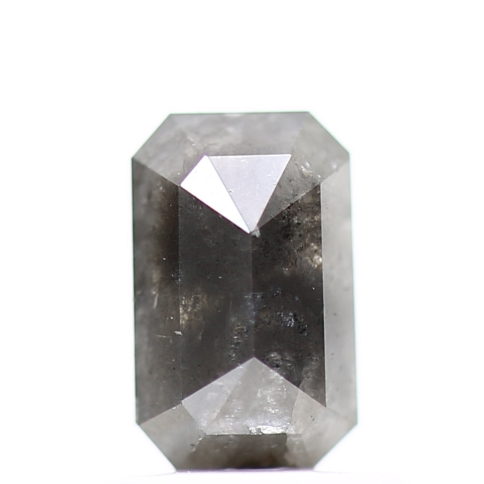 0.98 Carat 6.8 MM Gray Emerald Salt and Pepper Natural Loose Diamond - Blackdiamond