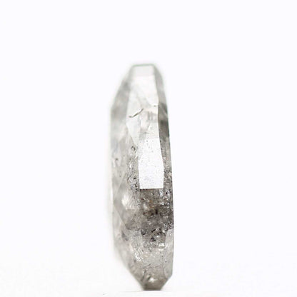 1.62 Carat Natural Pear Rose Cut Icy Salt and Pepper Diamond For Ring