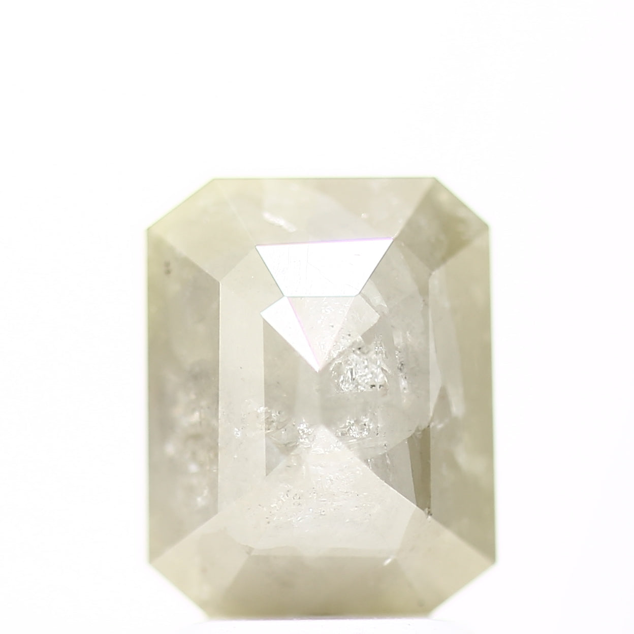 2.92 Carat 8.3 MM Natural Rustic Gray Emerald Loose Diamond - Blackdiamond