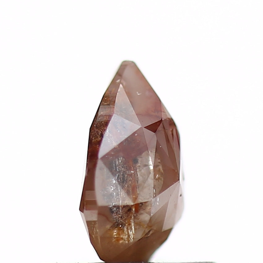 0.58 Carat Natural Orange Rustic Pear Diamond 6.25 MM