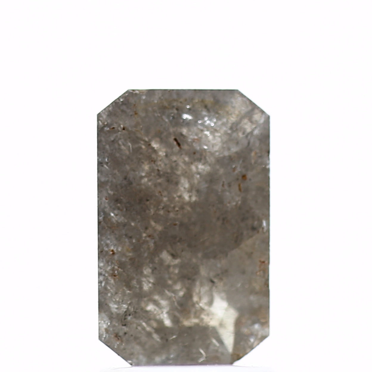 1.34 Carat 8.80 MM Natural Loose Gray Emerald Salt and Pepper Diamond - Blackdiamond