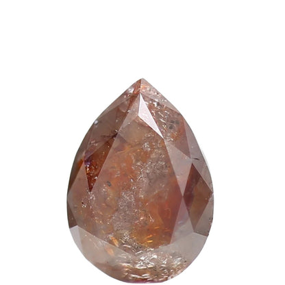 0.98 Carat Natural Orange Pear Loose Salt and Pepper Diamond