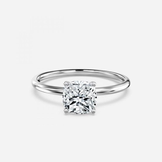 Bdaya Cushion Solitaire Engagement Ring 14K / 18K Solid Gold