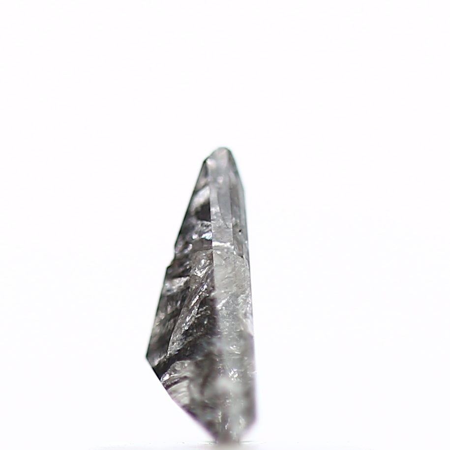 0.39 Carat 5.75 MM Natural Fancy Gray Triangle Salt and Pepper Diamond - Blackdiamond