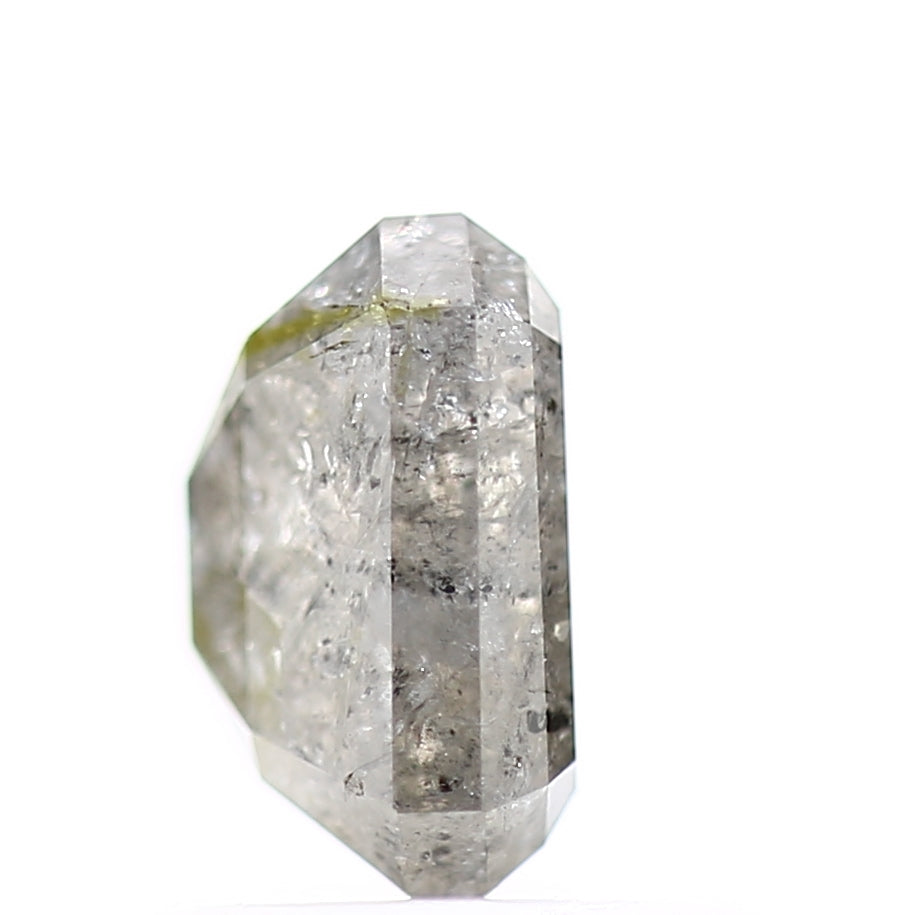 1.30 Carat 6.5 MM Natural Gray Emerald Salt and Pepper Loose Diamond - Blackdiamond