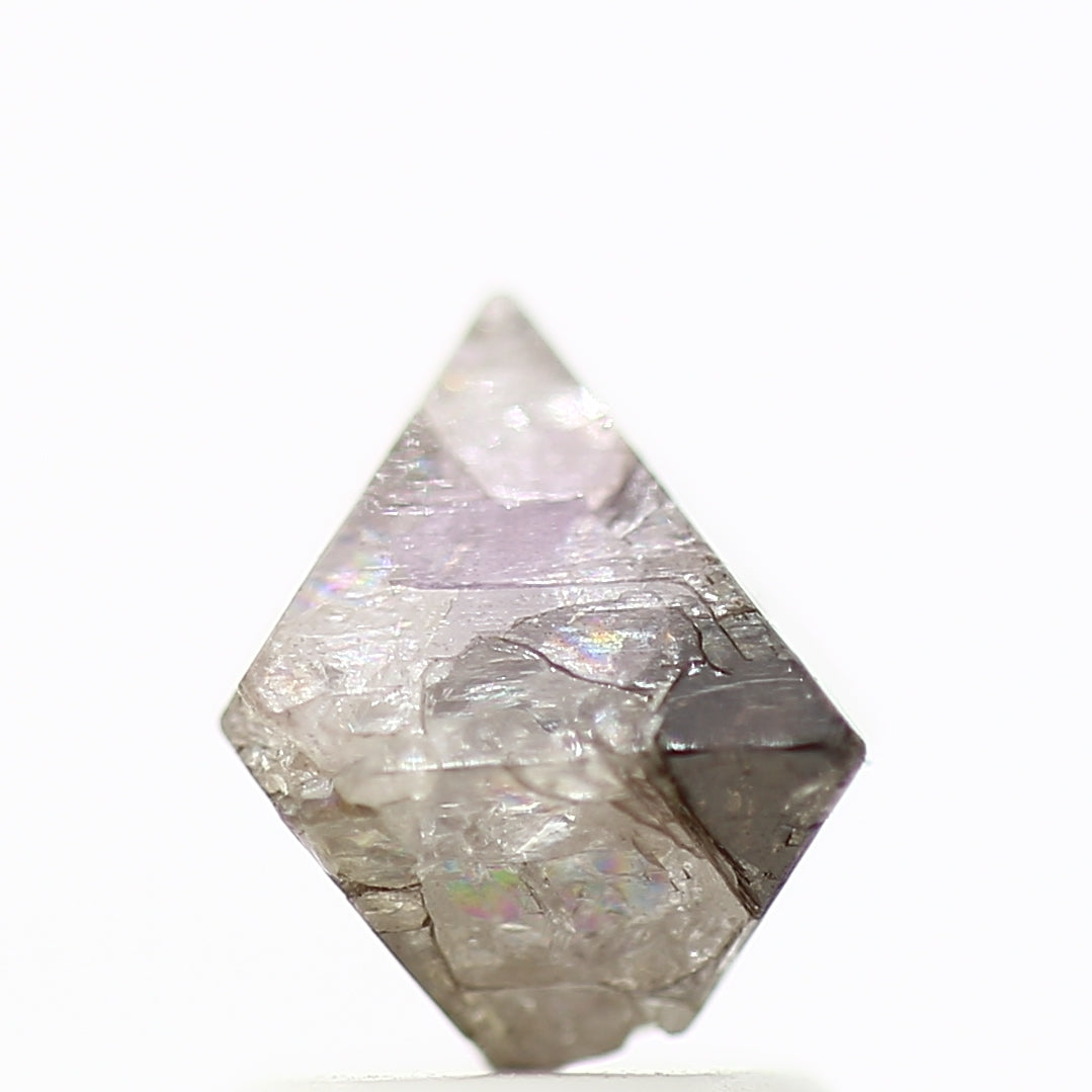 1.86 Carat Uncut Raw Diamond Octahedron Fancy Pink Purple Diamond - Blackdiamond