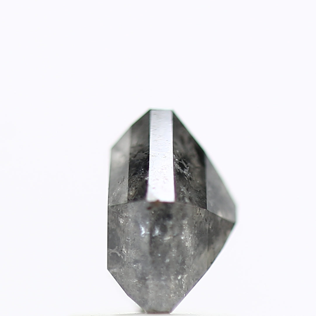 1.54 Carat Grey Hexagon Salt and Pepper Diamond 8.41 MM