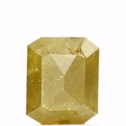 1.43 Carat 6.5 MM Rustic Fancy Yellow Emerald Natural Loose Diamond - Blackdiamond