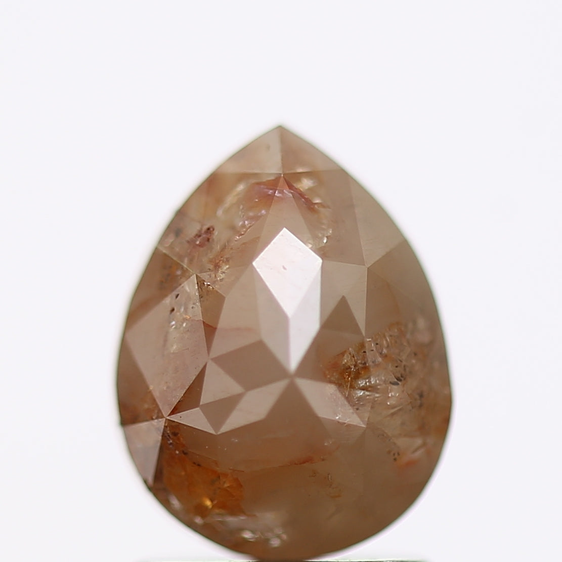 1.76 Carat Natural Pear Peach Orange Rustic Rose Cut Diamond SDM257