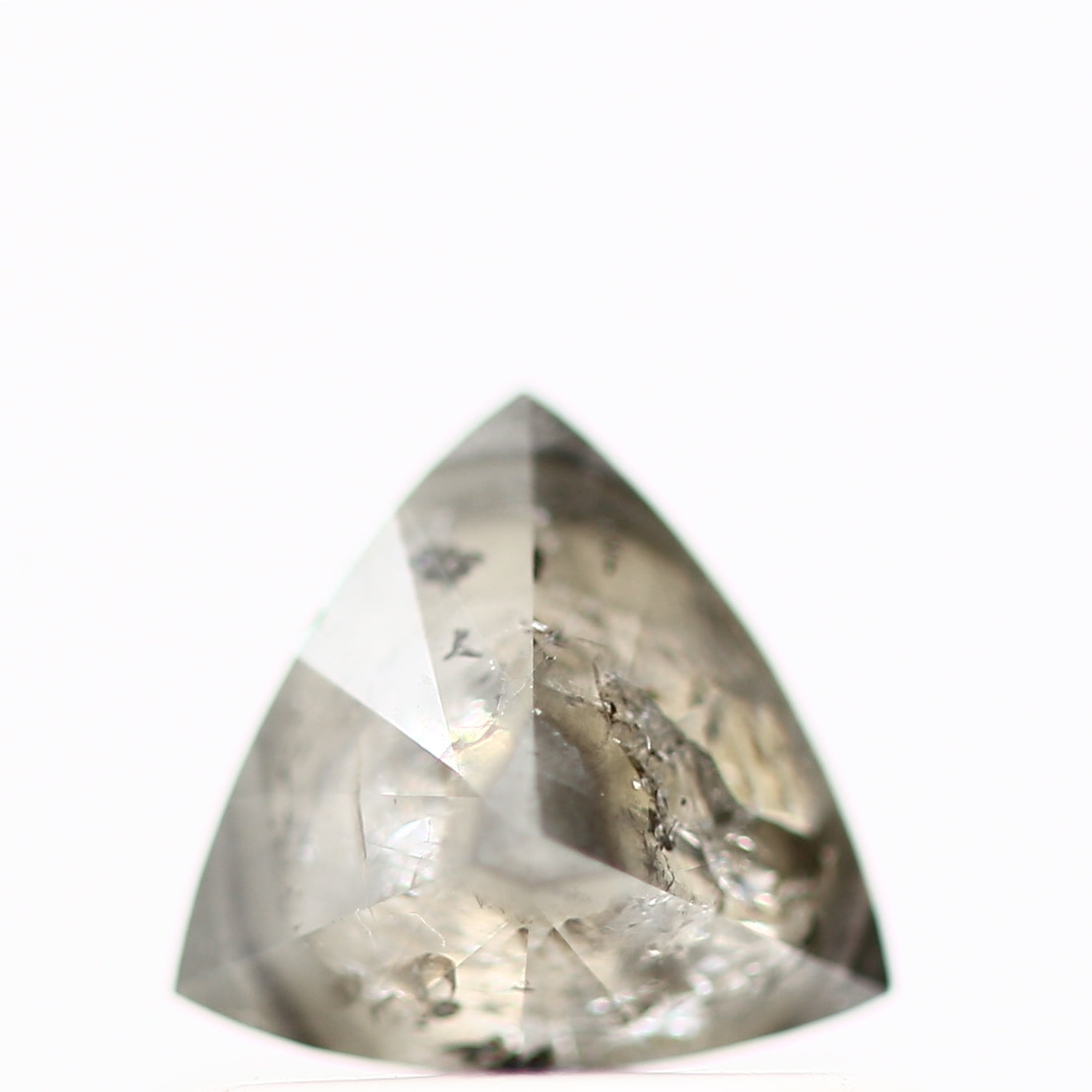 0.53 Carat 5.08 MM Natural Fancy Gray Trillion Salt and Pepper Diamond - Blackdiamond