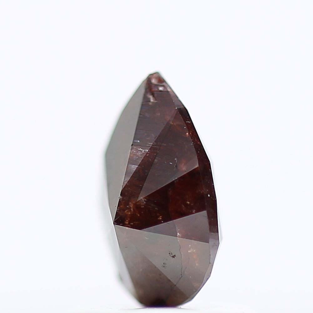 0.79 Carat Salt And Pepper Natural Fancy Red Diamond Pear 7.25 MM