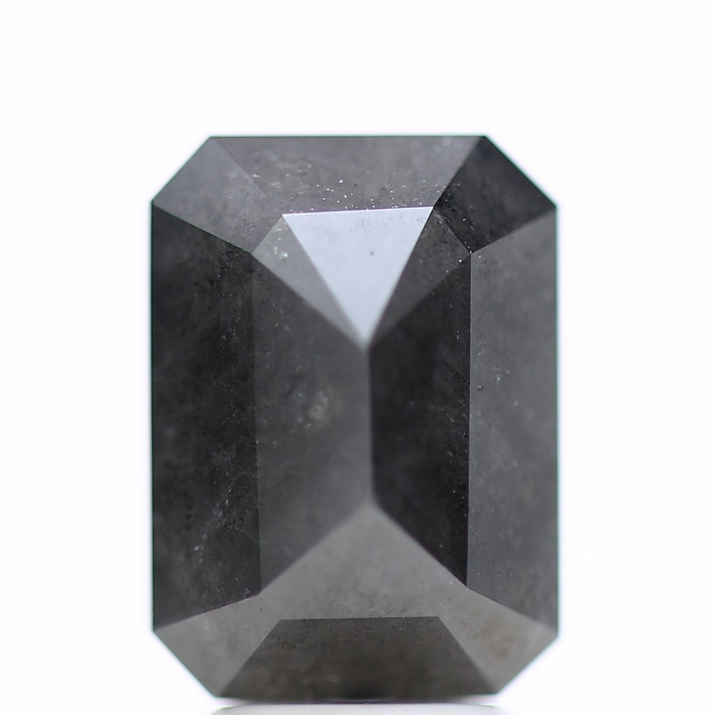4.45 Carat Natural Fancy Gray Emerald Salt and Pepper Diamond 10.70 MM