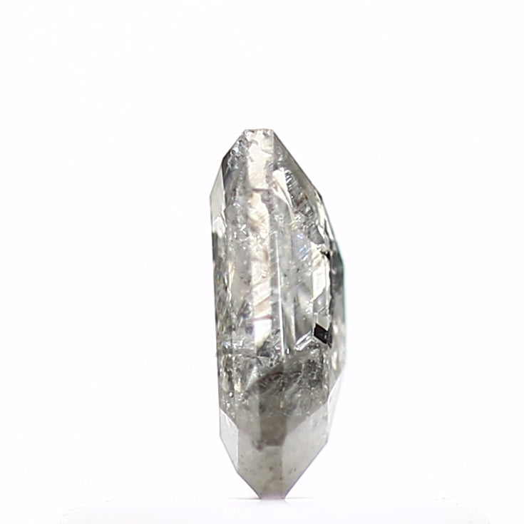 0.28 Carat 5 MM Natural Icy Gray Emerald Salt and Pepper Diamond - Blackdiamond