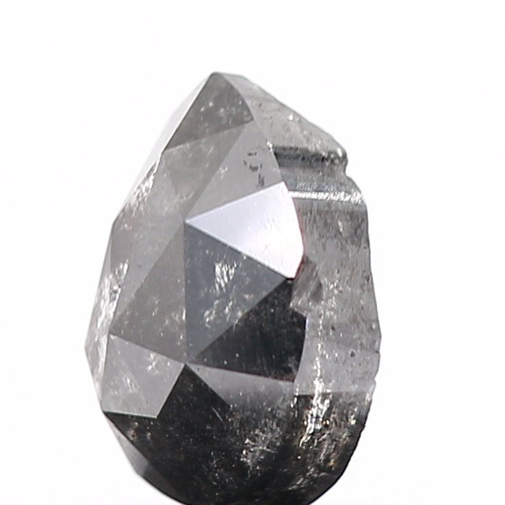 0.97 Carat Natural Pear Rose Cut Gray Salt and Pepper Diamond SDM162