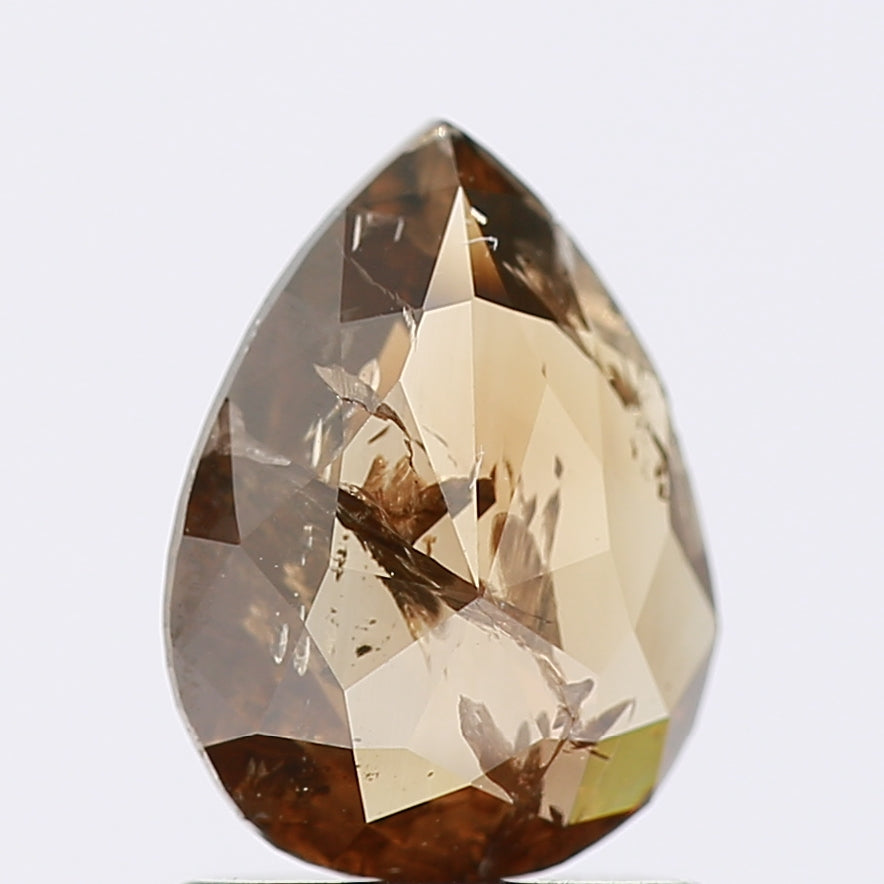 0.77 Carat Pear Fancy Cognac Rose Cut Natural Diamond SDM1191