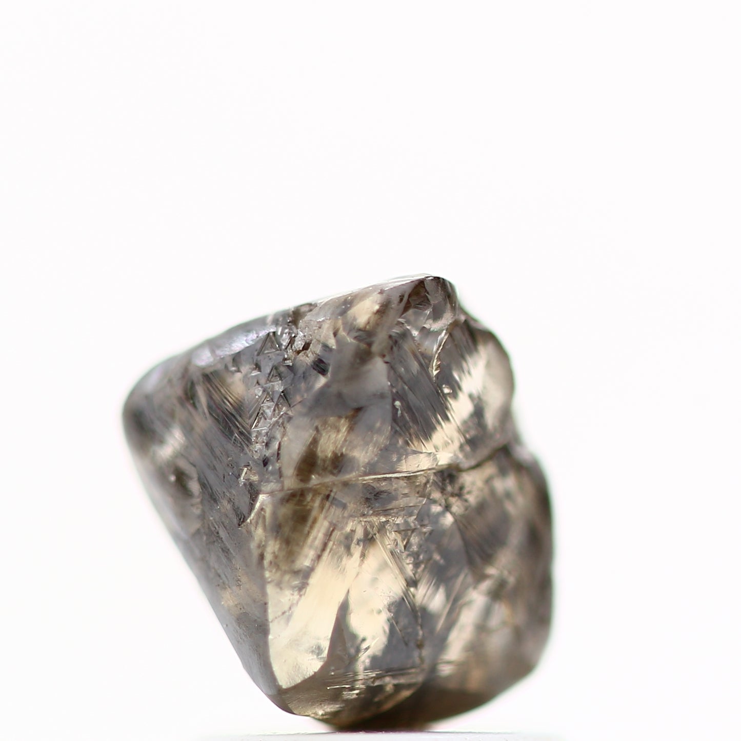 1.86 Carat Raw Uncut Diamond Champagne Brown Rough Diamond 7.40 MM - Blackdiamond