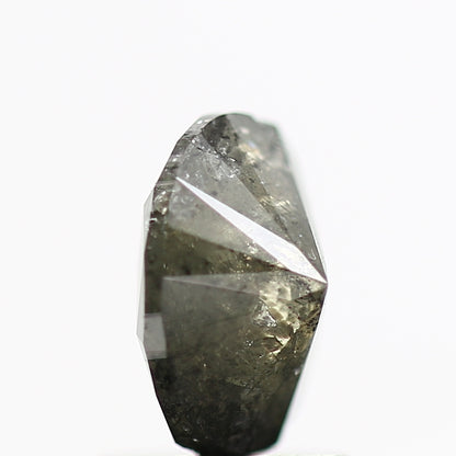 1.22 Carat Oval Brilliant Cut Natural Greenish Gray Diamond 7.40 MM