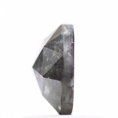 0.96 Carat 6.3 MM Natural Fancy Gray Rose Cut Salt and Pepper Diamond - Blackdiamond