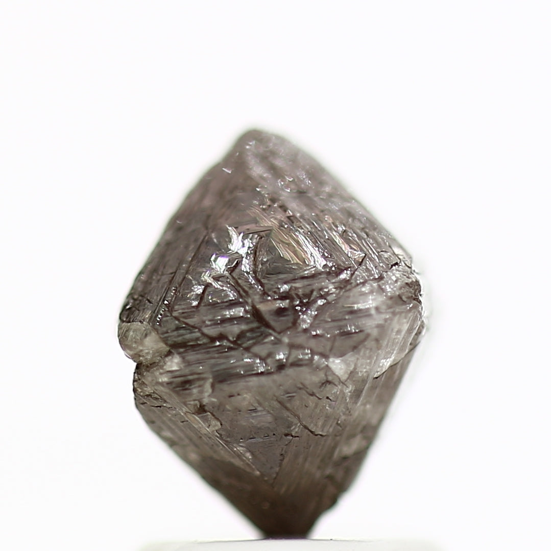 2.17 Carat Fancy Brown Purple Raw Octahedron Rough Diamond 7.70 MM - Blackdiamond