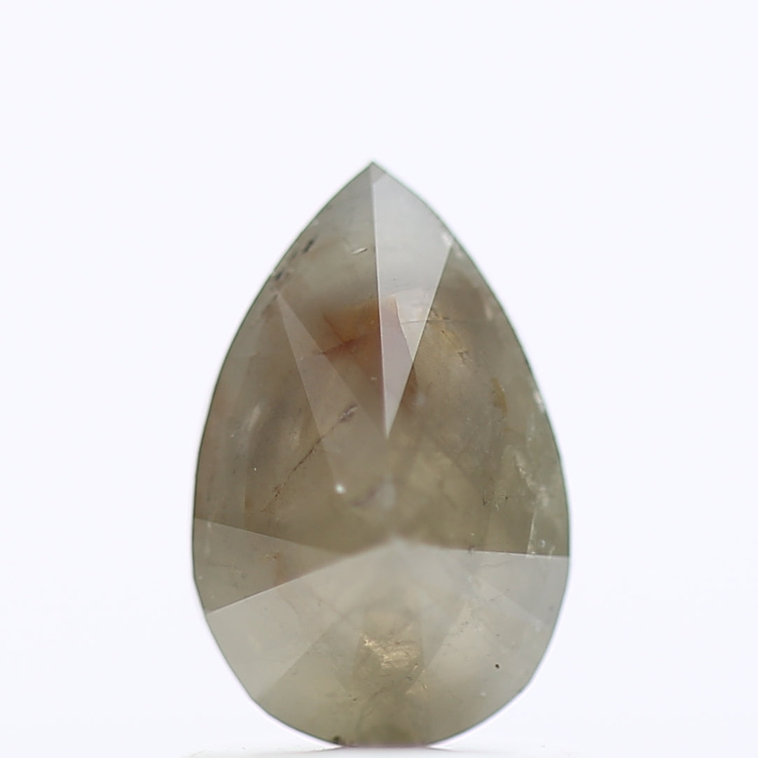0.94 Carat Natural Gray Pear Salt and Pepper Diamond 8.05 MM