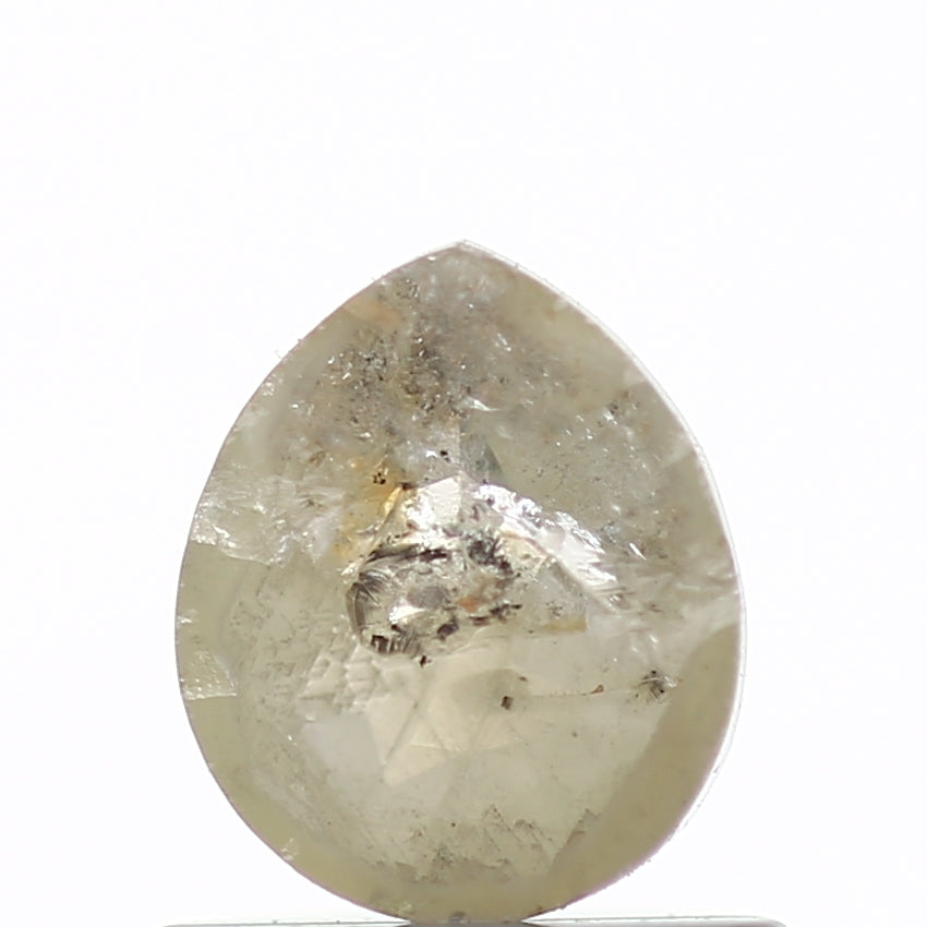 0.54 Carat Natural Rose Cut Gray Pear Rustic Diamond SDM303